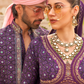 Regal Purple Bridal Lehenga & Floral Print Kurta Set for Couple - LaVante Fashion