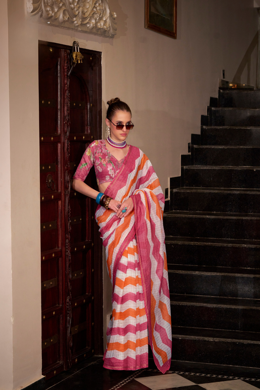 Linen Cotton Silk Saree with Soft Texture and Natural Elegance - LaVante Fashion