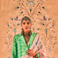 Graceful Linen Kora Saree with Woven Checks & Floral Elegance - LaVante Fashion