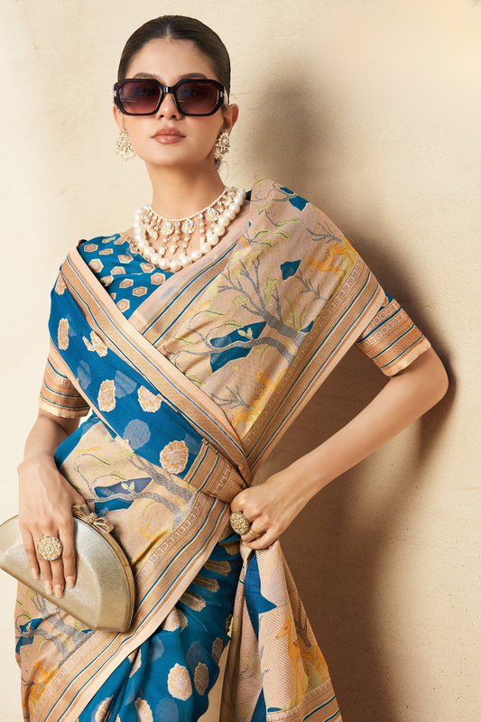 Georgette Saree with Artistic Burnout Butti for Occasions