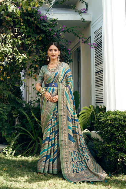 Pure Viscose Georgette Saree with Burnout Fancy Design