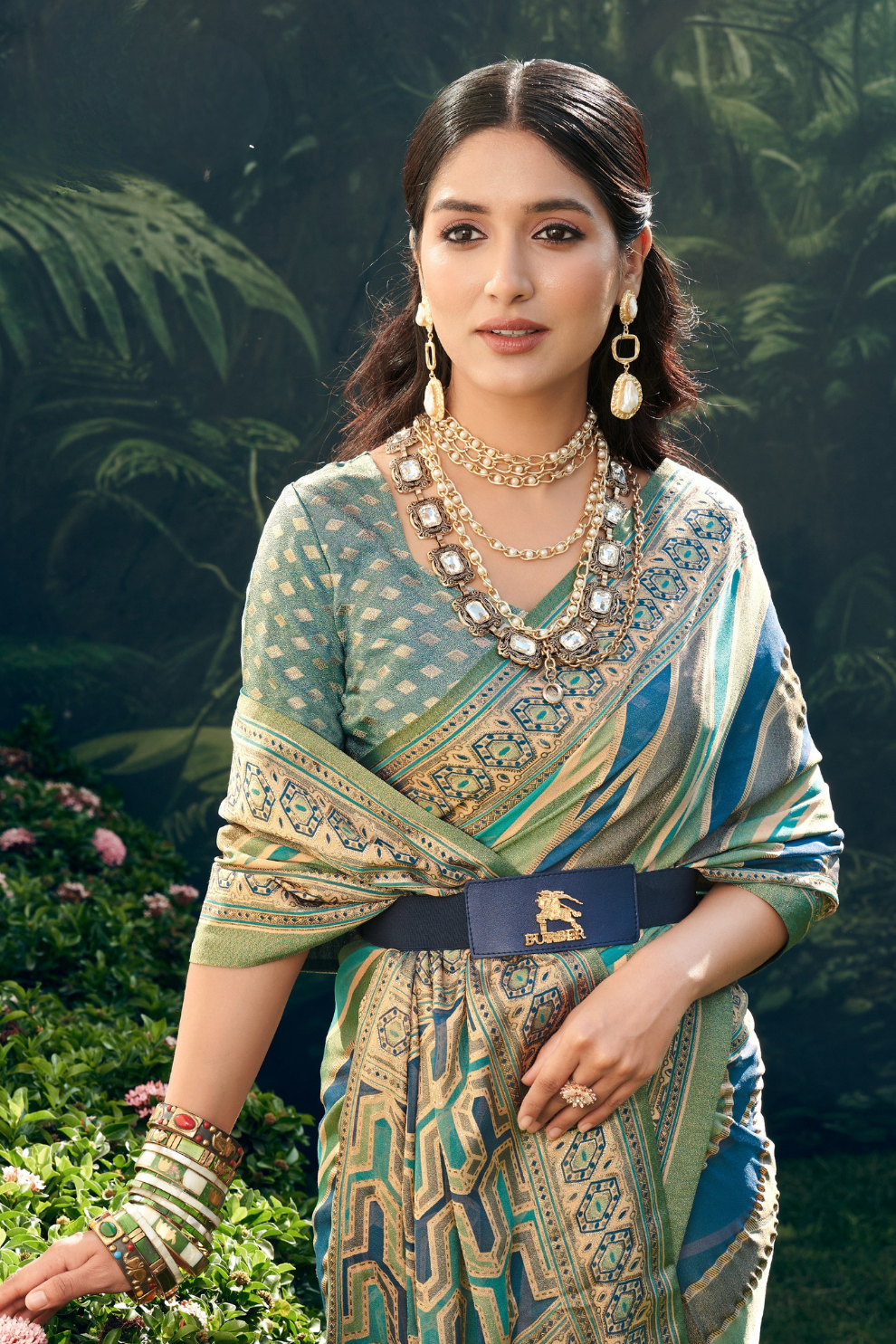 Pure Viscose Georgette Saree with Burnout Fancy Design