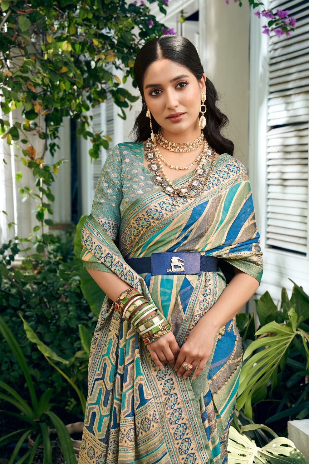 Pure Viscose Georgette Saree with Burnout Fancy Design