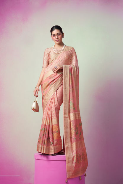 Luxury Georgette Saree Featuring Burnout Detailing