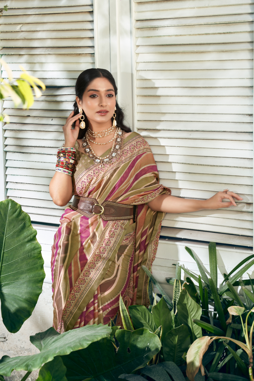 Pure Viscose Georgette Saree with Burnout Fancy Design
