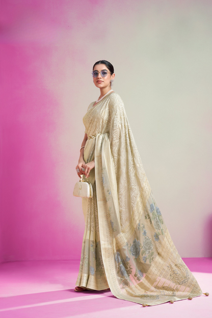 Luxury Georgette Saree Featuring Burnout Detailing