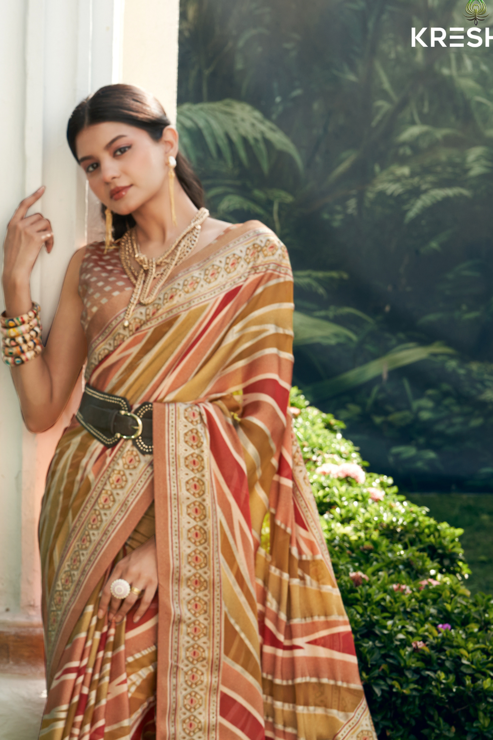 Pure Viscose Georgette Saree with Burnout Fancy Design