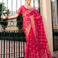Luxury Polyester Viscose Georgette Saree with Burnout Traditional Design