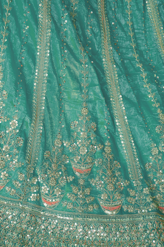 Elegant Designer Mehendi Lehenga with Intricate Sequins and Cut Dana Detailing