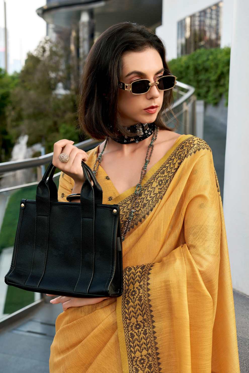 Linen Tissue Silk Saree with Elegant Sheen - LaVante Fashion