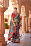 LAVANTE_FASHION_MERCERIZED_AIRCEL_SILK_WITH_UNIQUE_PATOLA_DESIGN_AND_ELEGANT_GOLD_PRINT_WITH_GOLD_PRINTED_WAIST_KANDORA_BELT_17 - LaVante Fashion