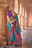 LAVANTE_FASHION_MERCERIZED_AIRCEL_SILK_WITH_UNIQUE_PATOLA_DESIGN_AND_ELEGANT_GOLD_PRINT_WITH_GOLD_PRINTED_WAIST_KANDORA_BELT_21 - LaVante Fashion