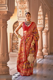 LAVANTE_FASHION_MERCERIZED_AIRCEL_SILK_WITH_UNIQUE_PATOLA_DESIGN_AND_ELEGANT_GOLD_PRINT_WITH_GOLD_PRINTED_WAIST_KANDORA_BELT_25 - LaVante Fashion
