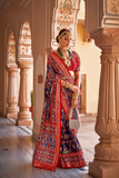 LAVANTE_FASHION_MERCERIZED_AIRCEL_SILK_WITH_UNIQUE_PATOLA_DESIGN_AND_ELEGANT_GOLD_PRINT_WITH_GOLD_PRINTED_WAIST_KANDORA_BELT_2 - LaVante Fashion
