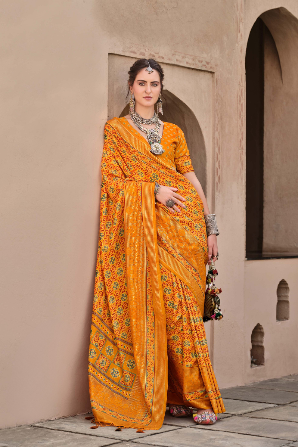 Mercerized New Sigma Silk Saree with Aqua Finish