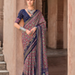 Mercerized New Sigma Silk Saree with Aqua Finish
