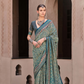 Mercerized New Sigma Silk Saree with Aqua Finish