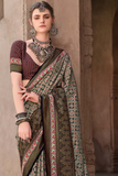 Mercerized New Sigma Silk Saree with Aqua Finish