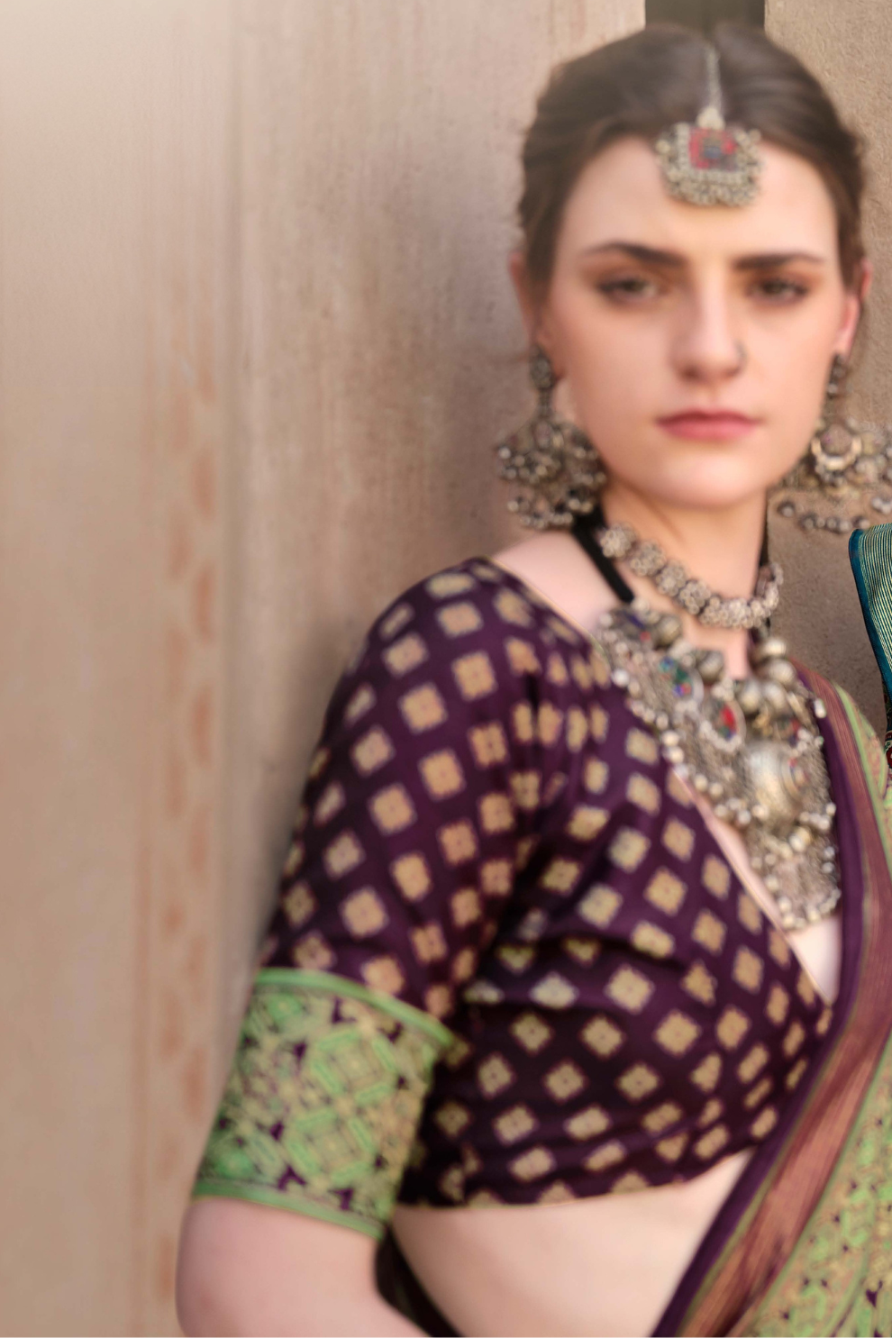 Mercerized New Sigma Silk Saree with Aqua Finish