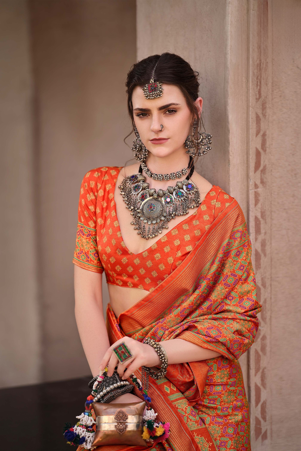 Mercerized New Sigma Silk Saree with Aqua Finish