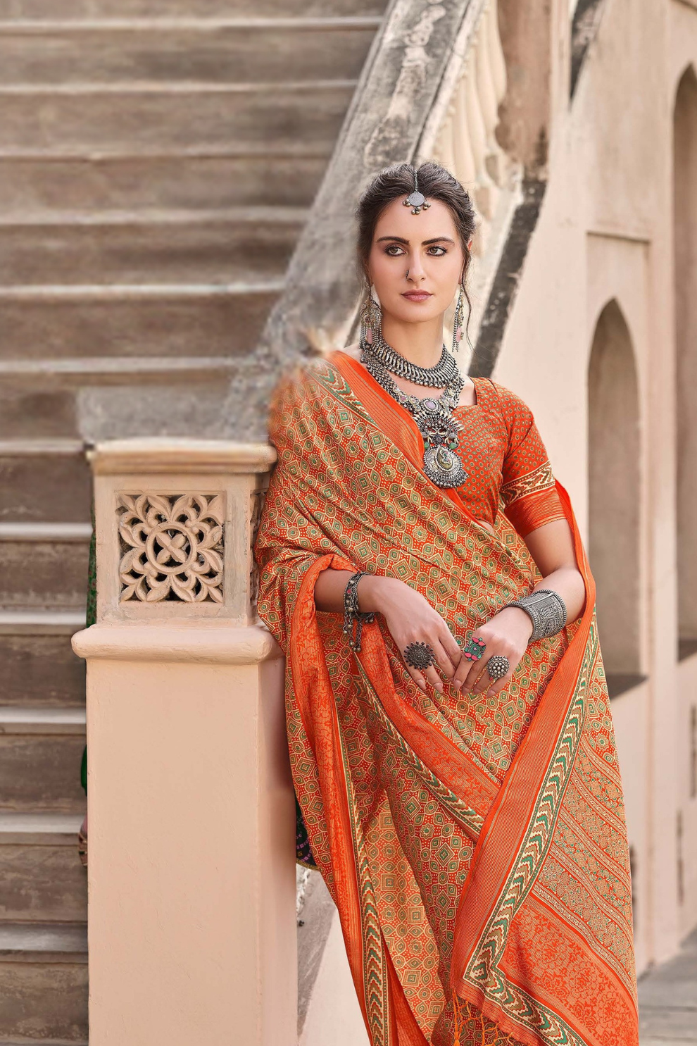Mercerized New Sigma Silk Saree with Aqua Finish