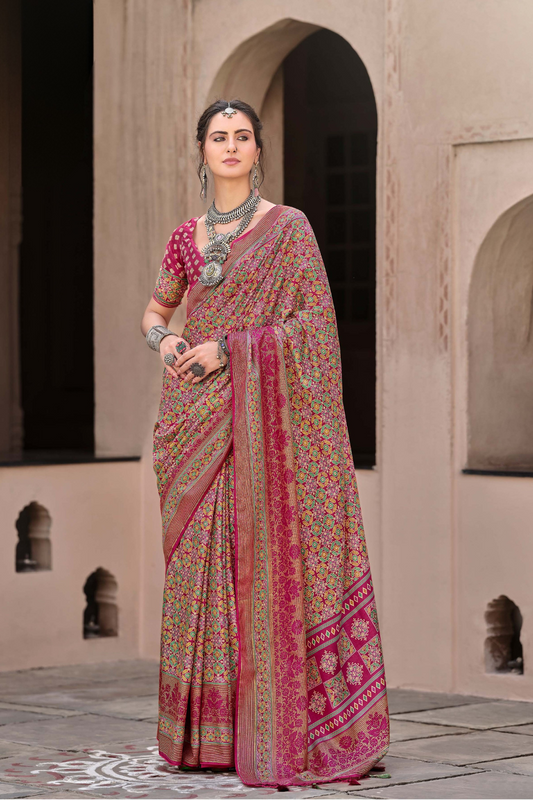 Mercerized New Sigma Silk Saree with Aqua Finish