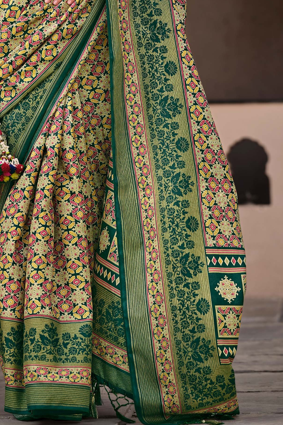 Mercerized New Sigma Silk Saree with Aqua Finish