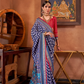 Gold Printed Patola Style Saree in Premium Sigma Silk