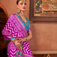 Gold Printed Patola Style Saree in Premium Sigma Silk