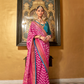 Gold Printed Patola Style Saree in Premium Sigma Silk