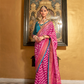 Gold Printed Patola Style Saree in Premium Sigma Silk