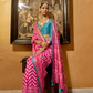 Gold Printed Patola Style Saree in Premium Sigma Silk