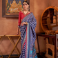 Gold Printed Patola Style Saree in Premium Sigma Silk