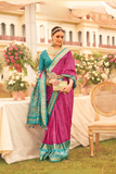 LAVANTE_FASHION_MERCERIZED_NEW_SIGMA_SILK_WITH_AQWA_FINISH_WITH_UNIQUE_PATOLA_DESIGN_AND_ELEGANT_GOLD_PRINT_WITH_GOLD_PRINTED_WAIST_KANDORA_BELT_17 - LaVante Fashion