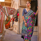 Elegant Patola Design Saree in Mercerized Silk with Gold Print