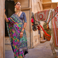 Elegant Patola Design Saree in Mercerized Silk with Gold Print