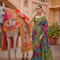Elegant Patola Design Saree in Mercerized Silk with Gold Print