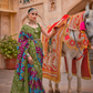 Elegant Patola Design Saree in Mercerized Silk with Gold Print