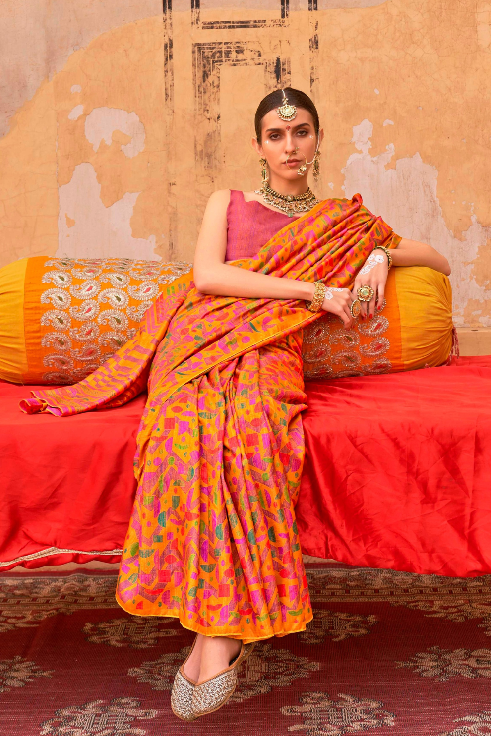Mercerized Sigma Silk Saree with Classic Design and Aqua Finish - LaVante Fashion