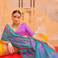 Mercerized Sigma Silk Saree with Classic Design and Aqua Finish - LaVante Fashion