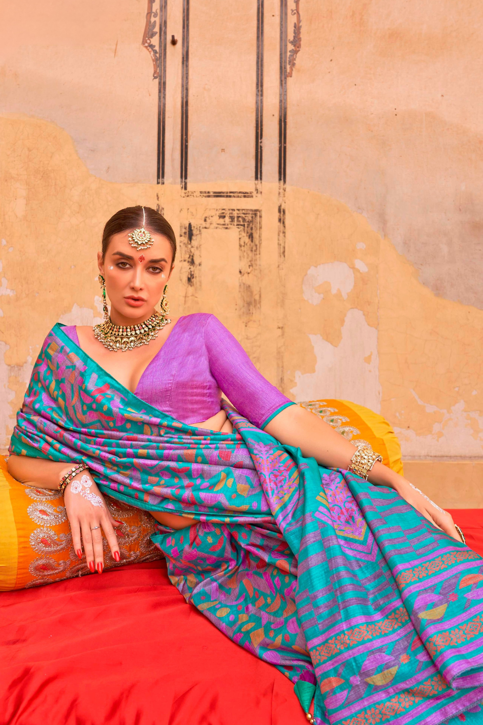 Mercerized Sigma Silk Saree with Classic Design and Aqua Finish - LaVante Fashion