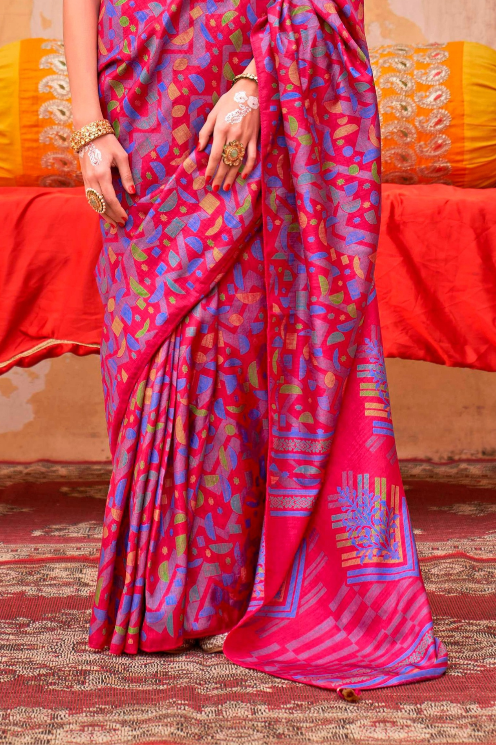 Mercerized Sigma Silk Saree with Classic Design and Aqua Finish - LaVante Fashion