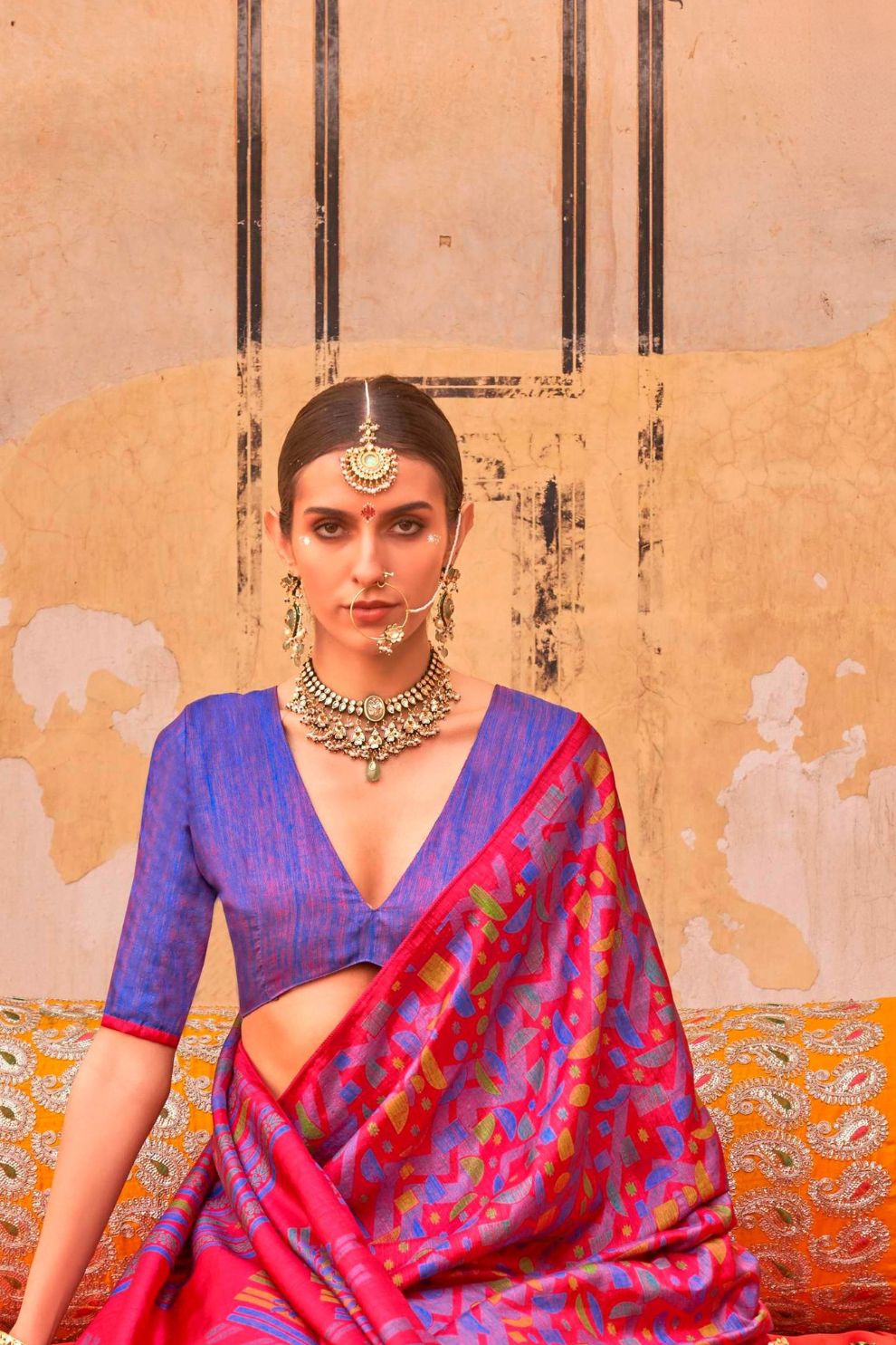Mercerized Sigma Silk Saree with Classic Design and Aqua Finish - LaVante Fashion