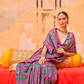 Mercerized Sigma Silk Saree with Classic Design and Aqua Finish - LaVante Fashion