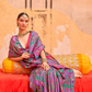 Mercerized Sigma Silk Saree with Classic Design and Aqua Finish - LaVante Fashion