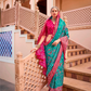 Mercerized Sigma Silk Saree with Traditional Classic and Aqua Finish - LaVante Fashion