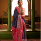 Patola Printed Sigma Silk Saree with Gold Accents
