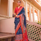 Mercerized Sigma Silk Saree with Traditional Classic and Aqua Finish - LaVante Fashion