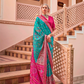 Mercerized Sigma Silk Saree with Traditional Classic and Aqua Finish - LaVante Fashion