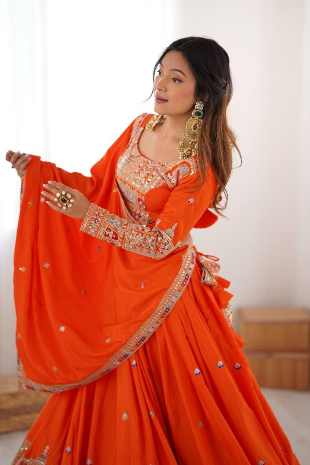 Regal Mirror and Gota Patti Work Silk Lehenga Choli